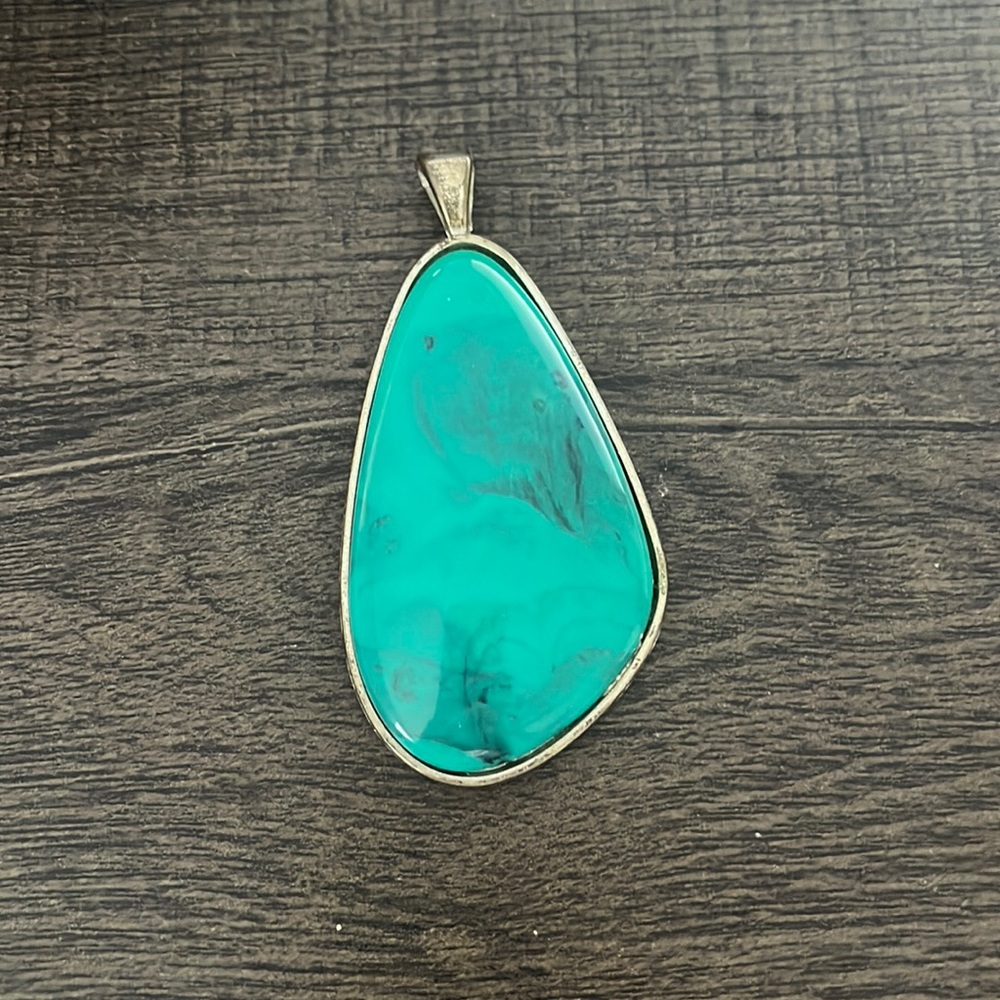 Teal gemstone necklace pendant
